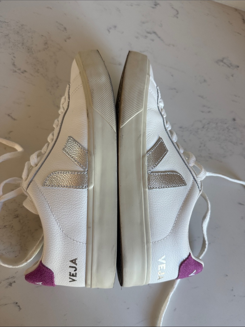 Veja Campo Sneakers Color White Silver Ultraviolet women’s size 7.5 - Picture 8 of 12